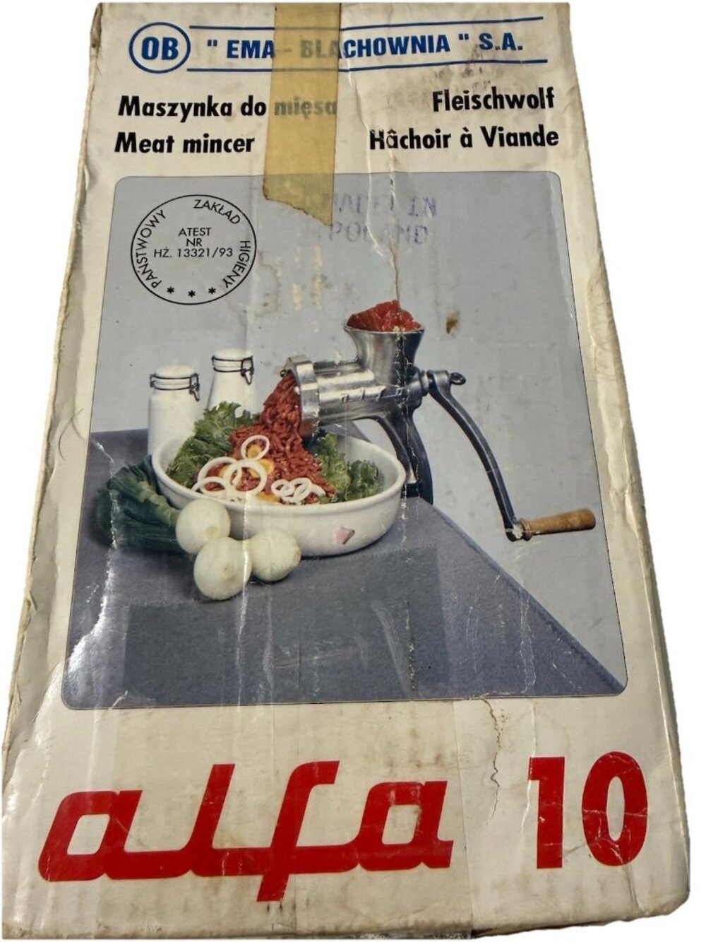 Vintage Alfa Model 10 Meat Chopper, Grinder Table Top Rustic Farmhouse Decor